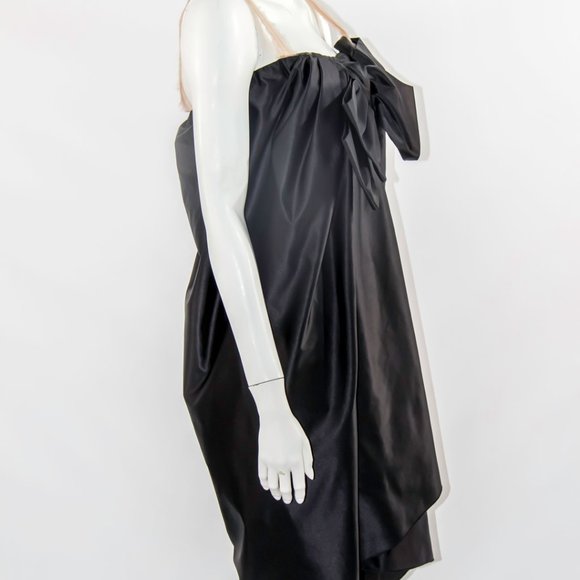 LANVIN Satin Dress w Huge Bow Embellished Medium 2500$ - Picture 3 of 5